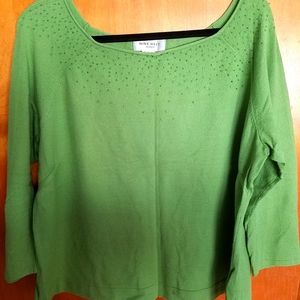 Nine West Beaded 3/4 Sleeve Sweater